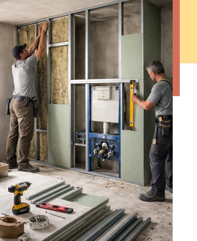 Установка сантехнических перегородок в Пятигорске от 8732 руб. | ОТДЕЛОЧНИК-Птг