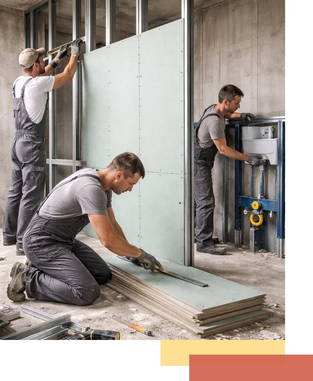 Монтаж и ремонт сантехнических перегородок в Пятигорске