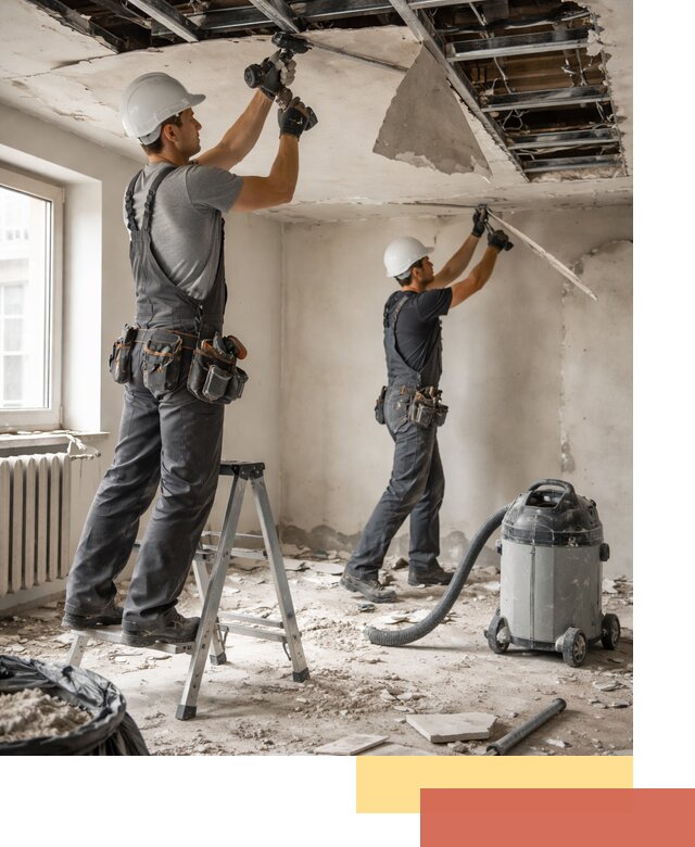 Демонтаж гипсокартонного потолка в Пятигорске быстро и аккуратно