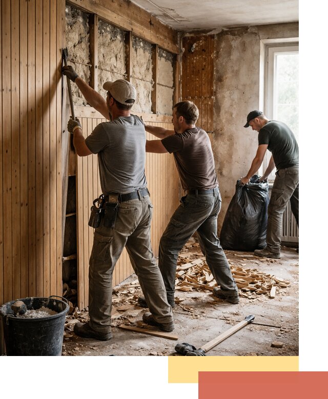 Демонтаж вагонки и вывоз материалов в Пятигорске