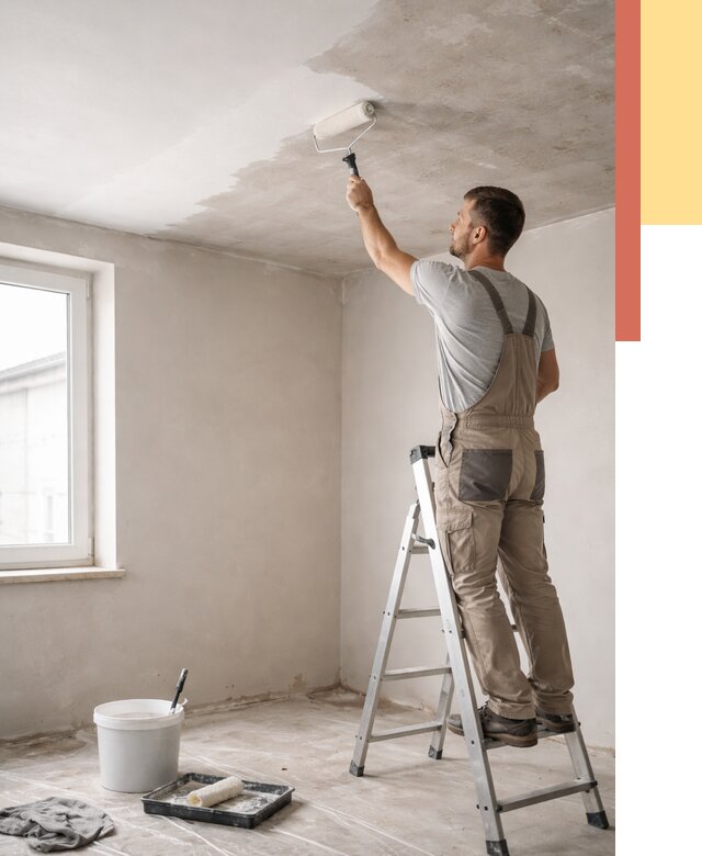 Грунтовка потолка в Пятигорске от 2568 руб. — быстро и недорого | ОТДЕЛОЧНИК-Птг