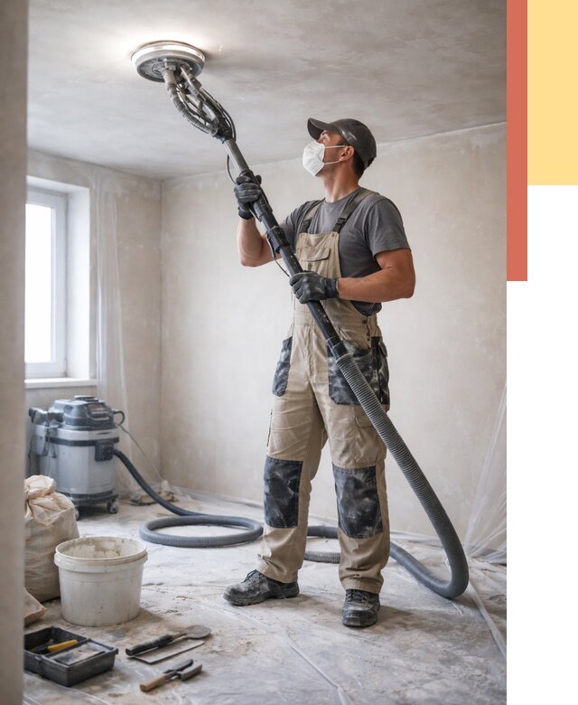 Шлифовка потолка в Пятигорске от 3596 руб. — услуги шлифования потолка | ОТДЕЛОЧНИК-Птг