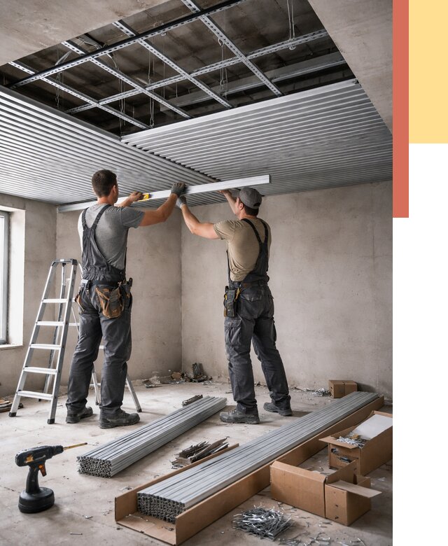 Монтаж реечного потолка в Пятигорске от 4623 руб. под ключ | ОТДЕЛОЧНИК-Птг