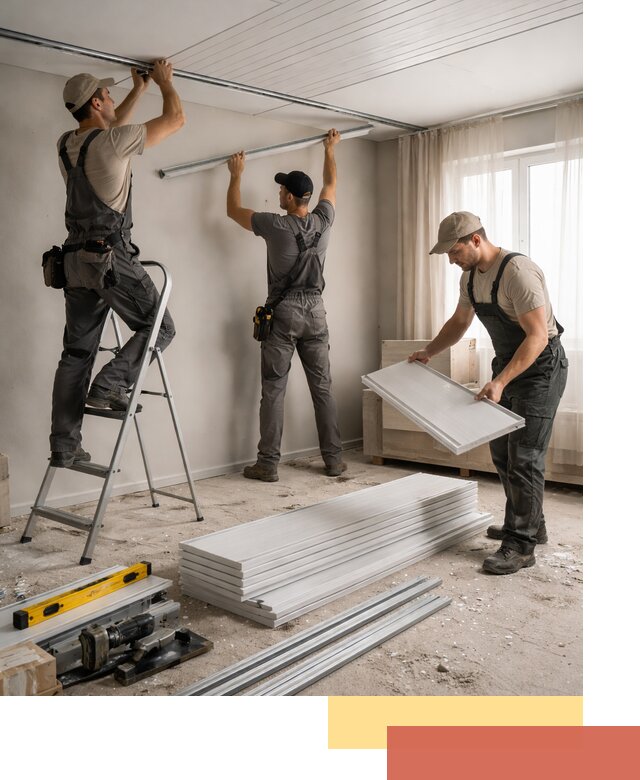 Монтаж потолка из ПВХ панелей в Пятигорске оперативно и качественно