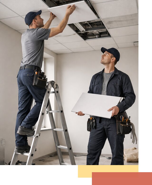 Обслуживание подвесного потолка в Пятигорске — ремонт и чистка