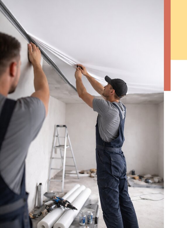 Монтаж матового натяжного потолка в Пятигорске от 4623 руб./м² — быстро и недорого | ОТДЕЛОЧНИК-Птг