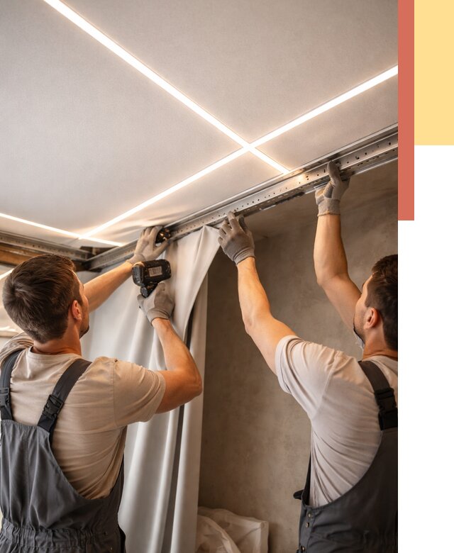 Монтаж натяжного потолка со световыми линиями в Пятигорске от 1233 руб. | ОТДЕЛОЧНИК-Птг