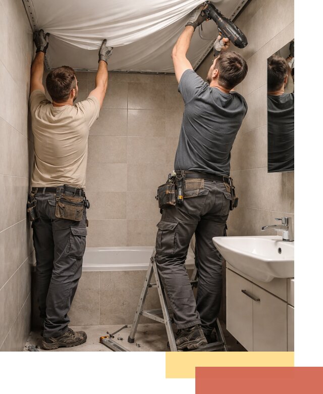 Монтаж натяжного потолка в ванной в Пятигорске быстро и качественно