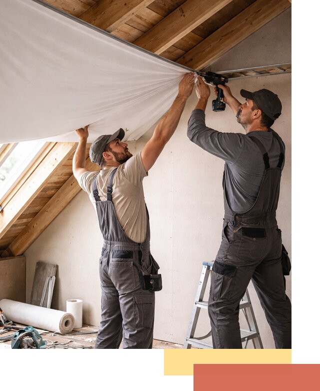 Монтаж натяжного потолка в мансарде в Пятигорске