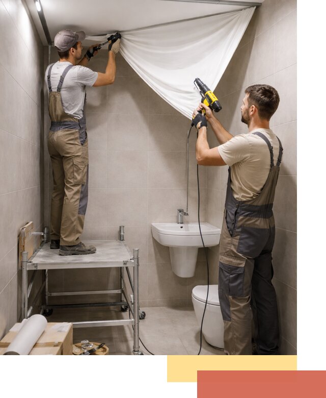 Монтаж натяжного потолка в санузле в Пятигорске