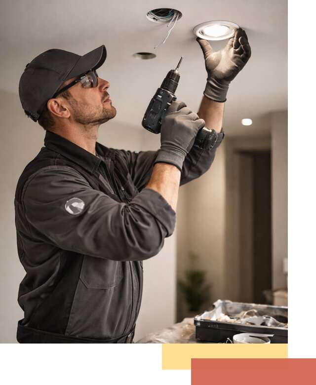 Установка точечных светильников в натяжной потолок в Пятигорске