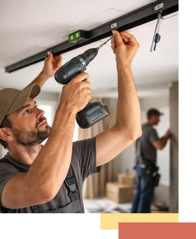 Установка трековых светильников в натяжной потолок в Пятигорске