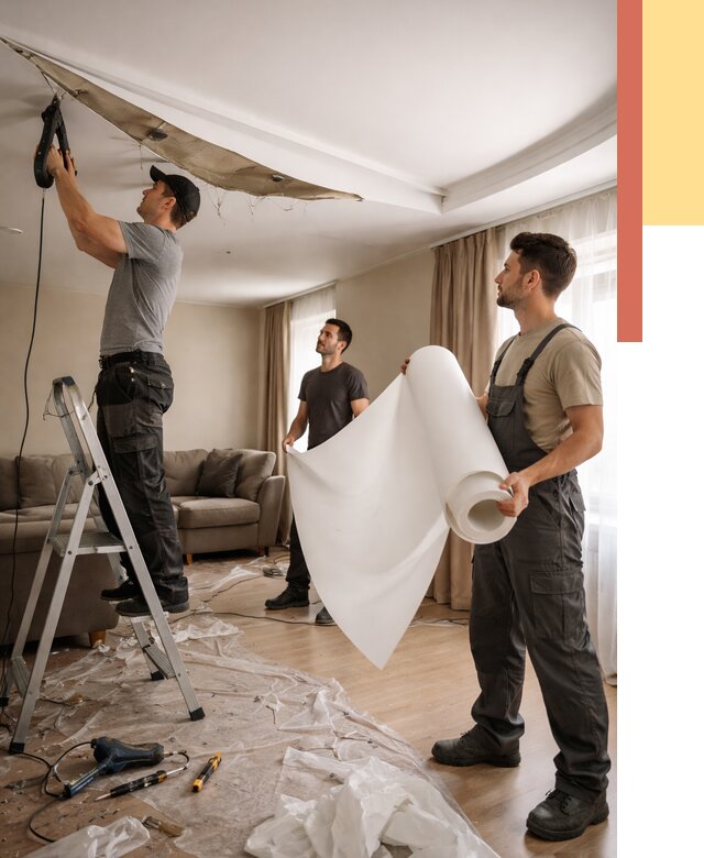 Замена полотна натяжного потолка в Пятигорске от 9759 руб. быстро и недорого | ОТДЕЛОЧНИК-Птг