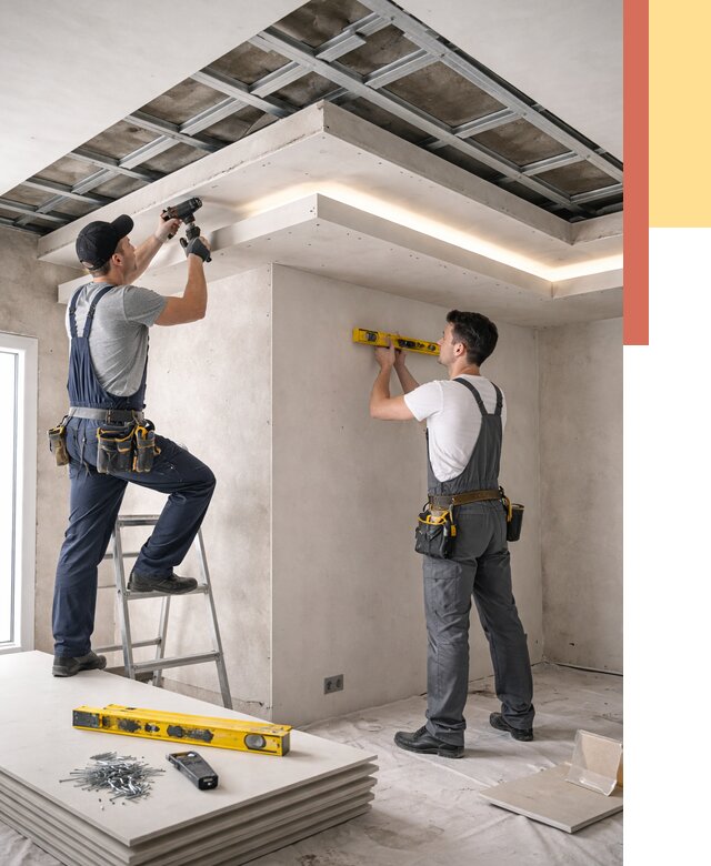 Двухуровневый потолок из гипсокартона в Пятигорске от 1490 руб. под ключ | ОТДЕЛОЧНИК-Птг