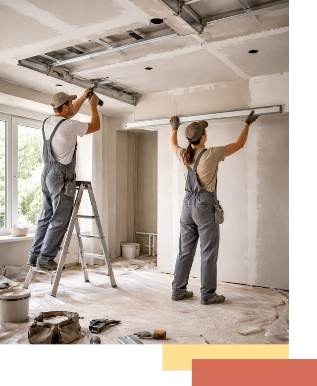 Монтаж многоуровневого потолка из гипсокартона в Пятигорске