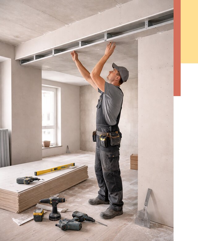 Потолок из гипсокартона с нишей в Пятигорске от 1284 руб. под ключ | ОТДЕЛОЧНИК-Птг