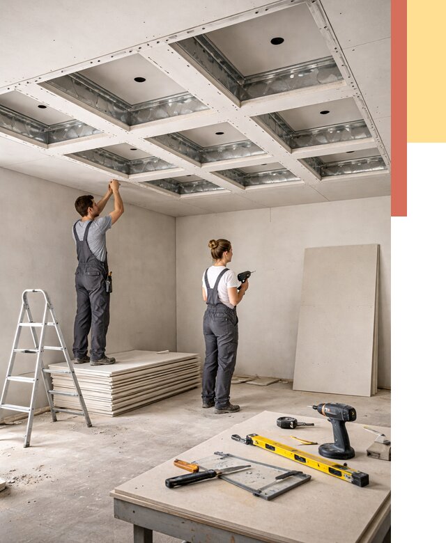 Кессонный потолок из гипсокартона в Пятигорске от 1901 руб. — монтаж и под ключ | ОТДЕЛОЧНИК-Птг