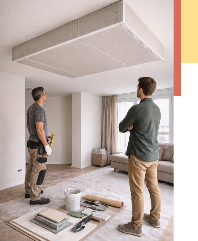 Короб на потолке из гипсокартона в Пятигорске от 2260 руб. — монтаж и услуги под ключ | ОТДЕЛОЧНИК-Птг