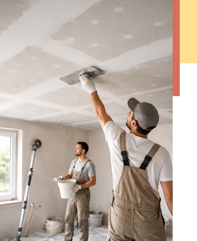 Шпаклевка потолка из гипсокартона в Пятигорске от 3287 руб./м2 — услуги под ключ | ОТДЕЛОЧНИК-Птг
