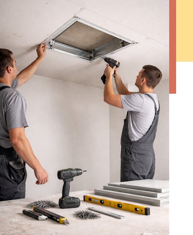 Установка люка в потолок ГКЛ в Пятигорске от 2568 руб. под ключ | ОТДЕЛОЧНИК-Птг