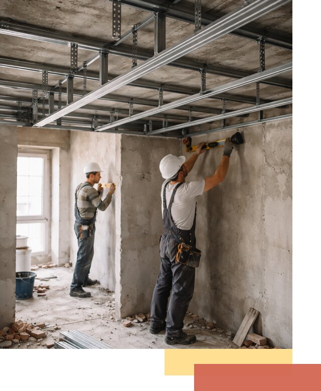 Монтаж каркаса потолка из профильного профиля в Пятигорске