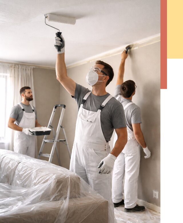 Покраска потолка водоэмельсионной краской в Пятигорске от 2260 руб/м² — услуги под ключ | ОТДЕЛОЧНИК-Птг