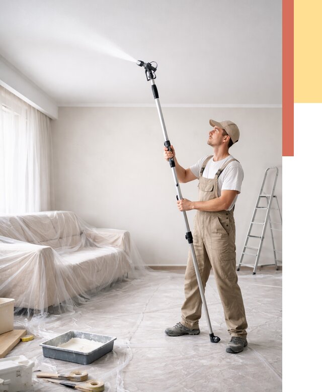 Покраска потолка краскопультом в Пятигорске от 4623 руб. быстро и недорого | ОТДЕЛОЧНИК-Птг