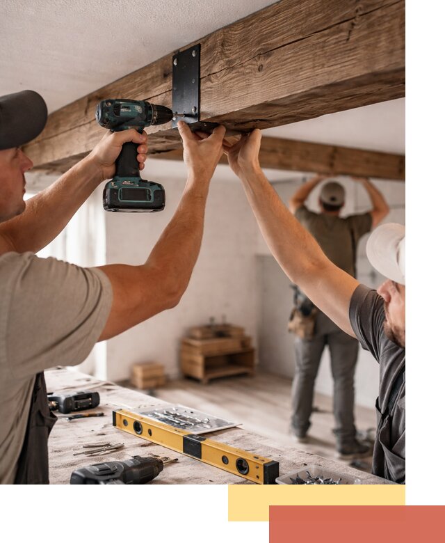 Монтаж декоративных потолочных балок в Пятигорске