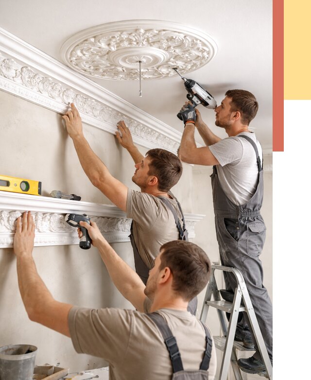 Монтаж лепнины на потолок в Пятигорске от 3287 руб. быстро и недорого | ОТДЕЛОЧНИК-Птг