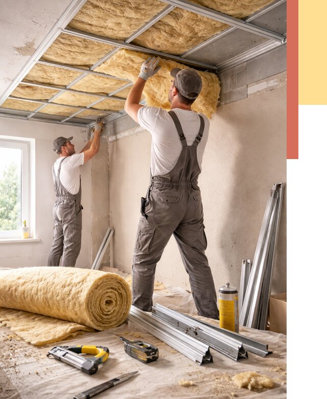 Утепление потолка в Пятигорске от 7397 руб/м2 — недорого, быстро, под ключ | ОТДЕЛОЧНИК-Птг